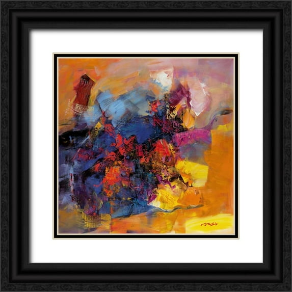 Madjid 15x15 Black Ornate Wood Framed with Double Matting Museum Art Print Titled - Coloring III