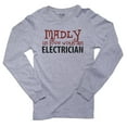 thumbnail image 1 of Madly In Love with an Electrician Men's Long Sleeve Grey T-Shirt, 1 of 2
