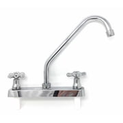 Madol Two Handle High Arc Stainless Steel Spout Kitchen Faucet, Chromed Surface, 8 Inch Center Set [3015P] Plastic POM Body