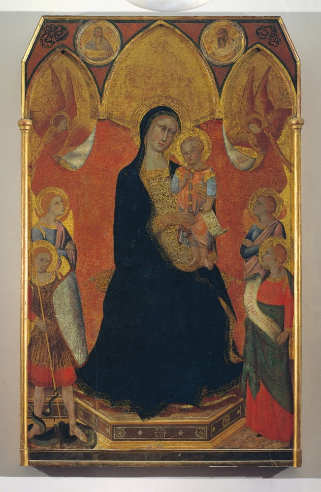 Madonna And Child Between Angels Canvas Art - (24 x 36)