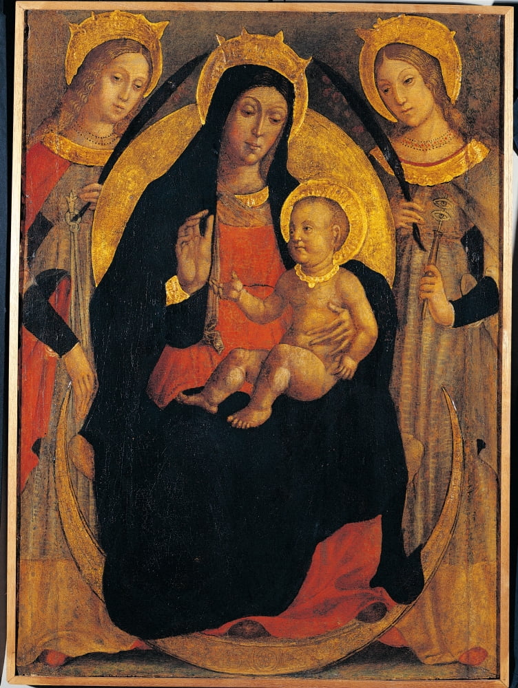 Madonna And Child Between St Apollonia And St Lucy Canvas Art - (24 x 36)