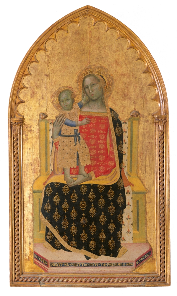 Madonna And Child Enthroned Canvas Art - (24 x 36)