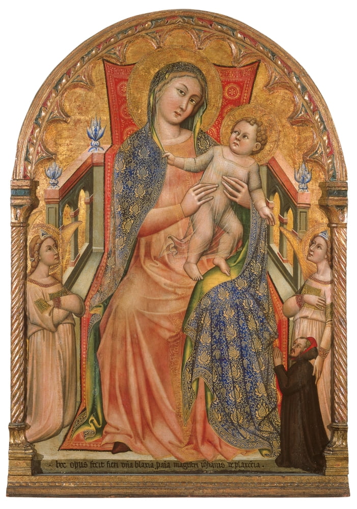 Madonna And Child Enthroned With A Donor Canvas Art - (18 x 24)