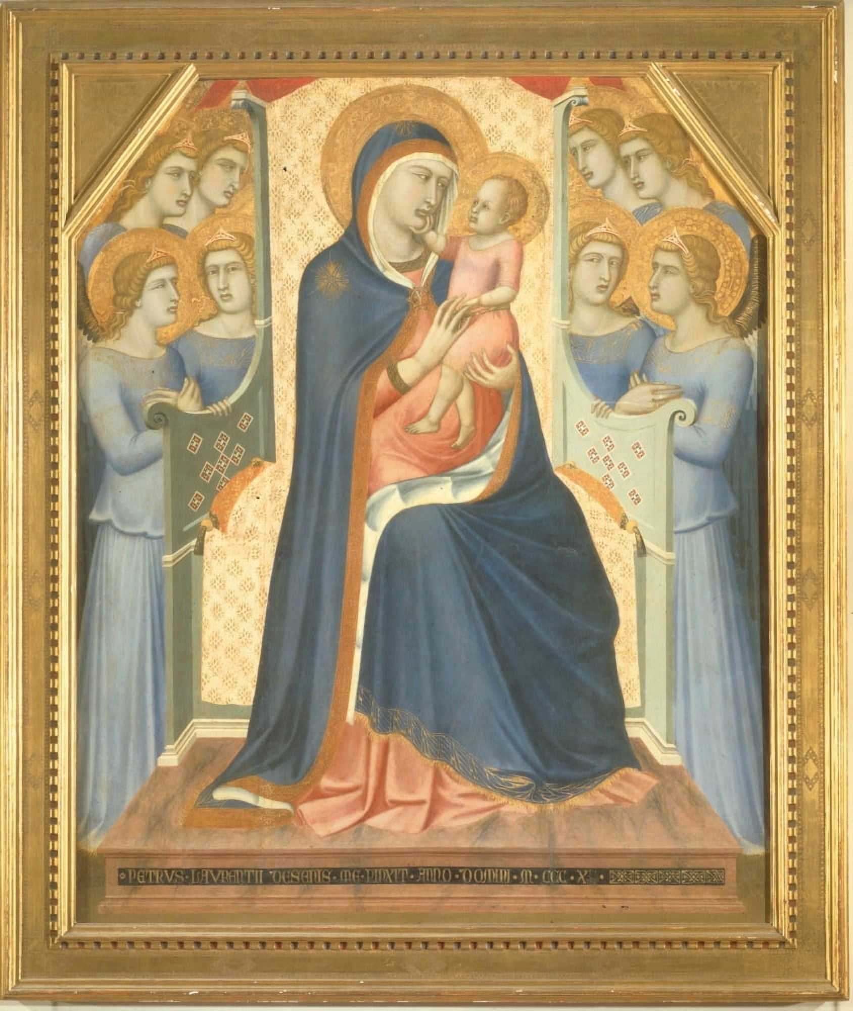 Madonna And Child Enthroned With Angels Canvas Art - (24 x 36)