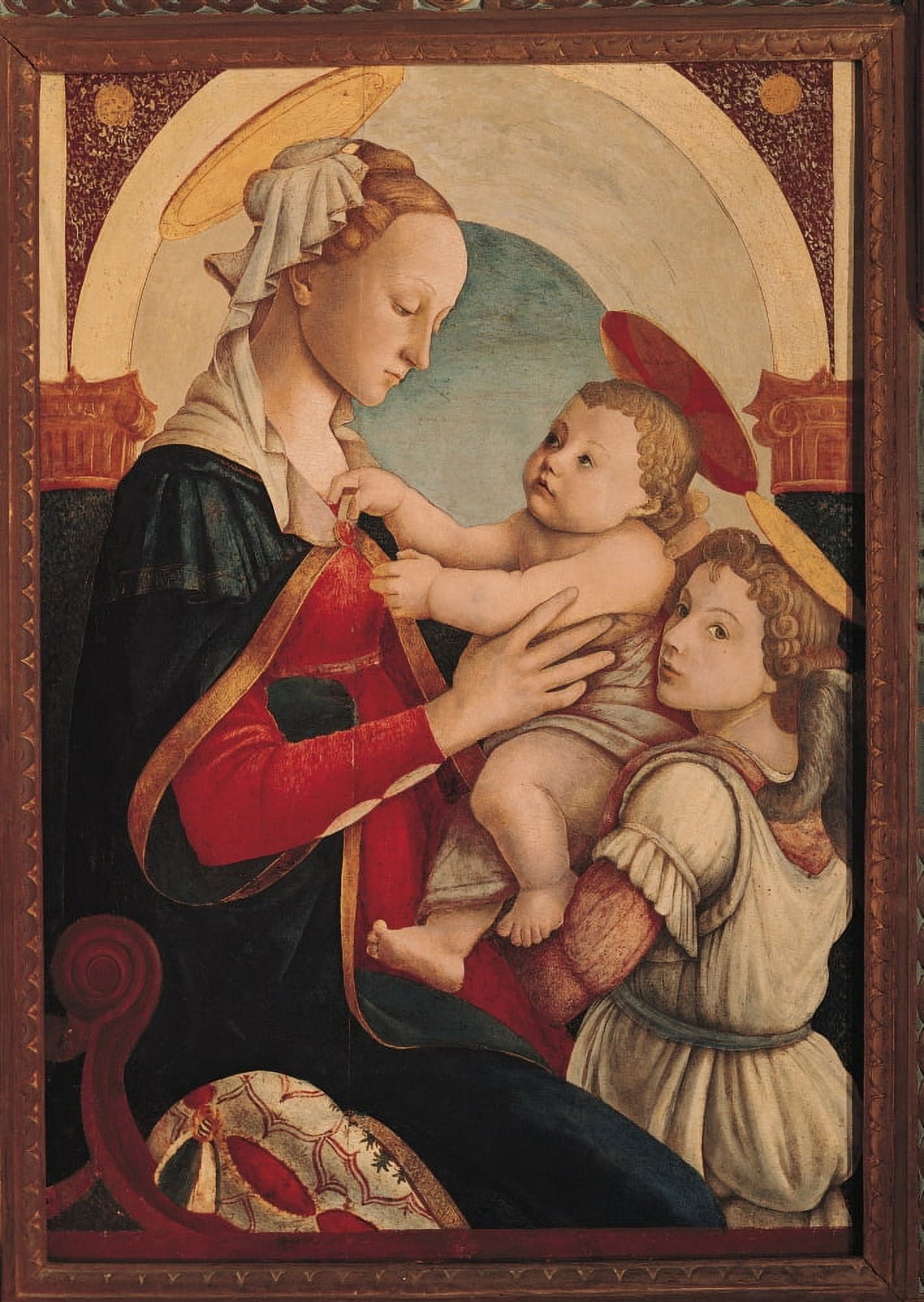 Madonna And Child With An Angel Canvas Art - (18 x 24)