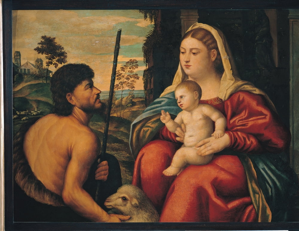 Madonna And Child With St John The Baptist Canvas Art -  (24 x 18)