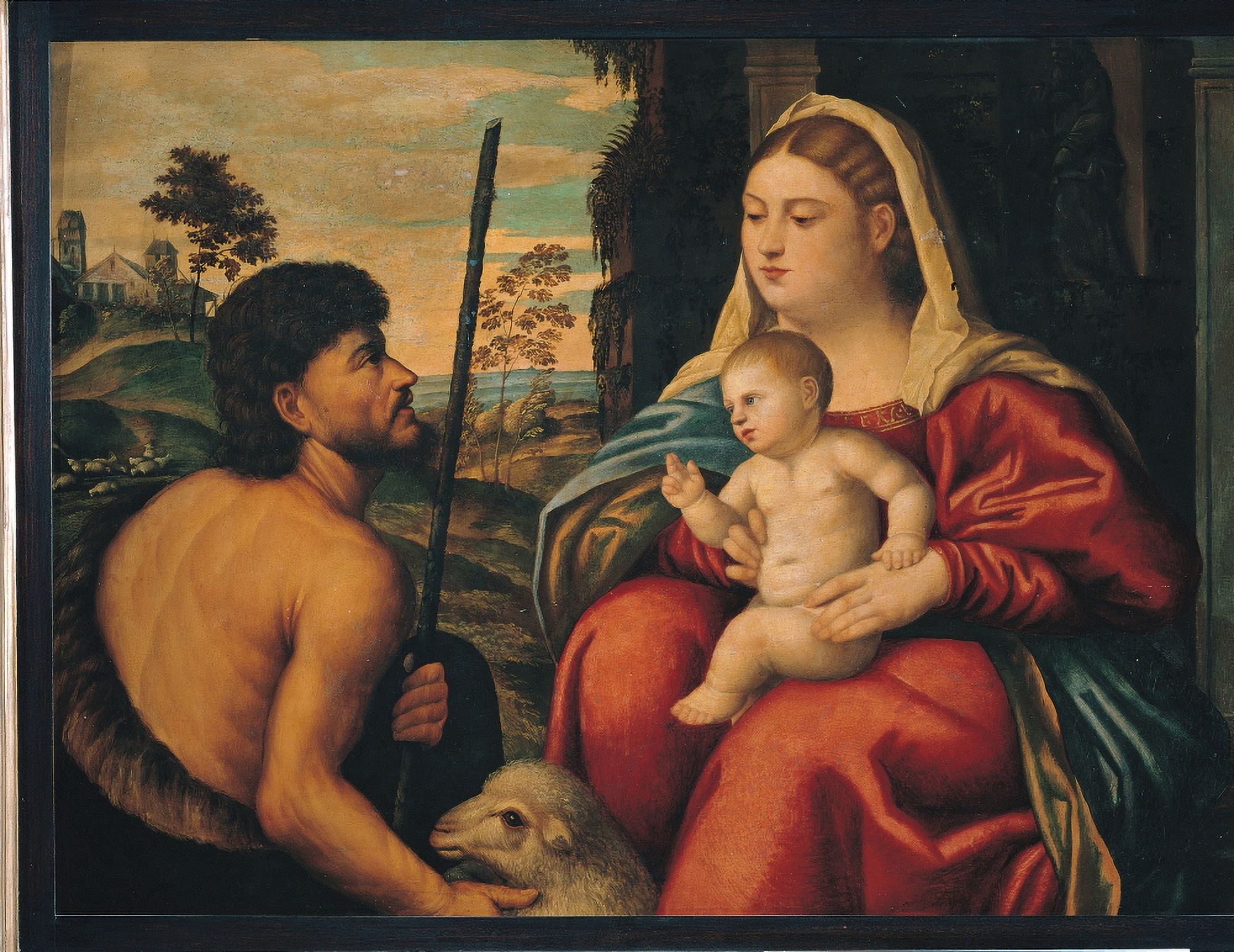 Madonna And Child With St John The Baptist Canvas Art - (36 x 24)