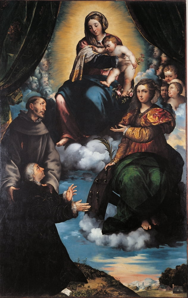 Madonna And Child With St Joseph Canvas Art - (24 x 36)