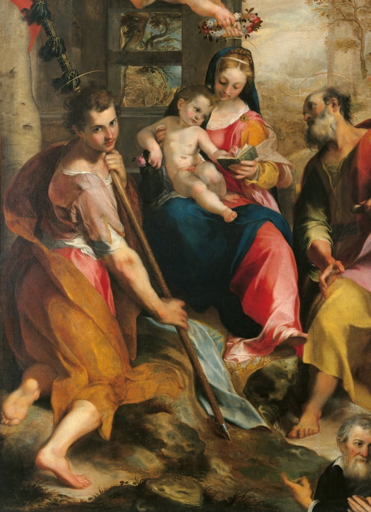 Madonna And Child With St Simon And St Jude (Madonna Di San Simone) Canvas Art - (18 x 24)