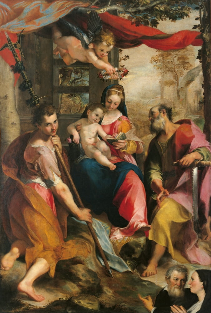 Madonna And Child With St Simon And St Jude (Madonna Di San Simone) Canvas Art - (24 x 36)