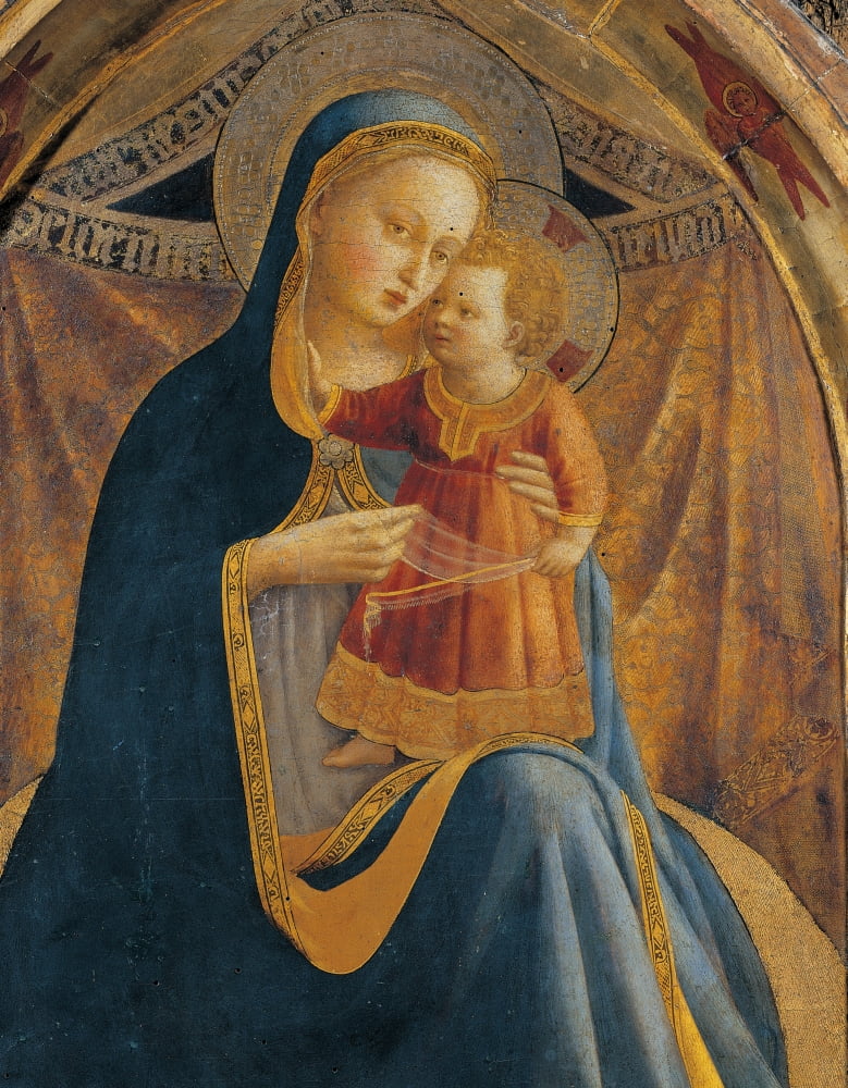 Madonna And Child With Sts John The Baptist Canvas Art - (24 x 36)