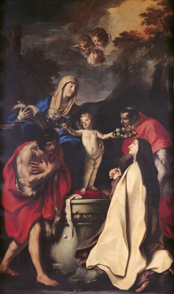 Madonna And Child With Sts Therese Canvas Art - (18 x 24)