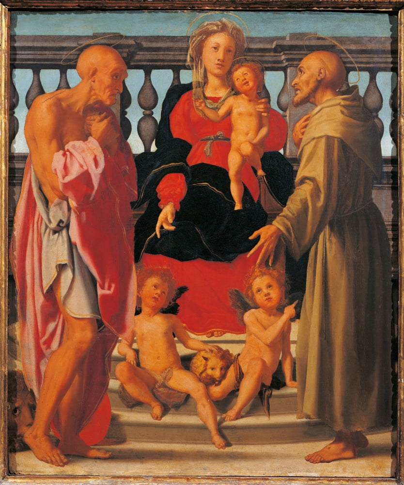 Madonna And Child With Two Saints Canvas Art -  (18 x 24)