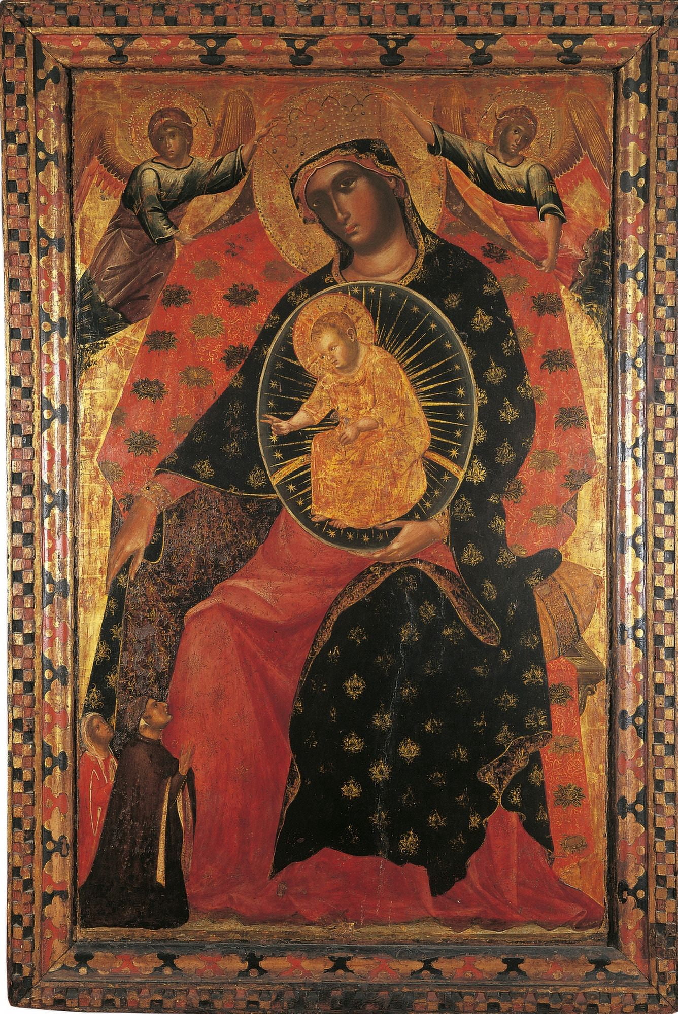 Madonna And Child With Two Votaries Canvas Art - (18 x 24)