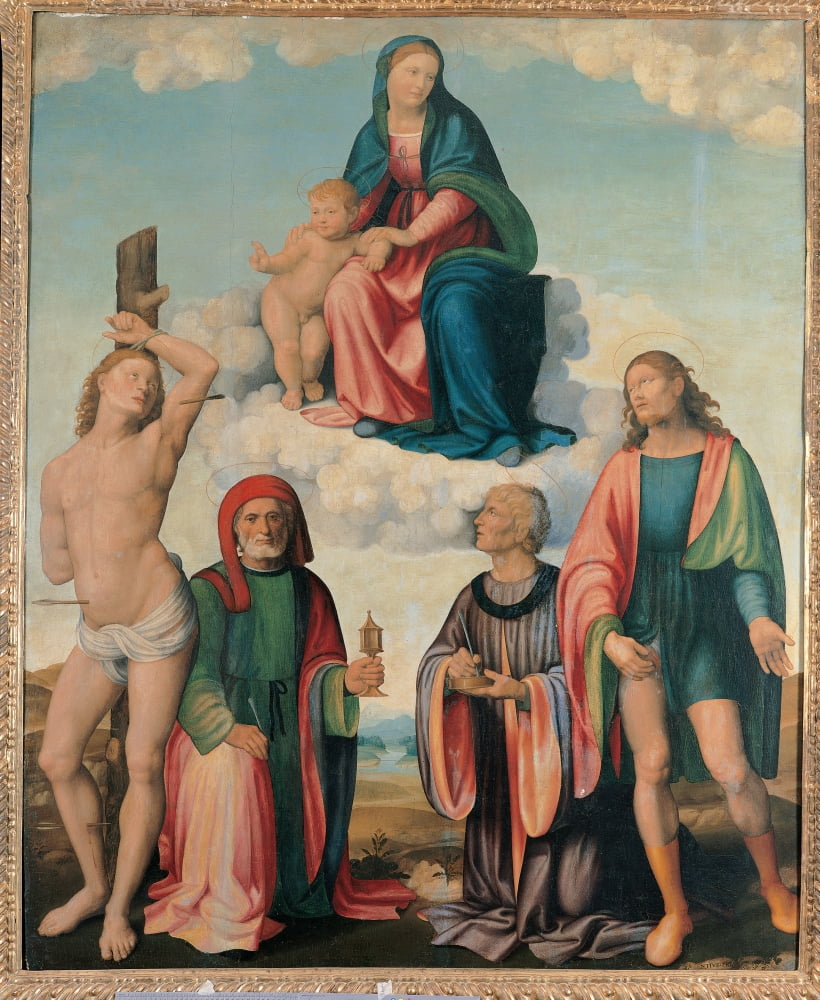 Madonna And Saints Canvas Art - (18 x 24)