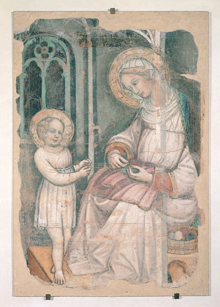 Madonna And The Playing Child Canvas Art - (18 x 24)