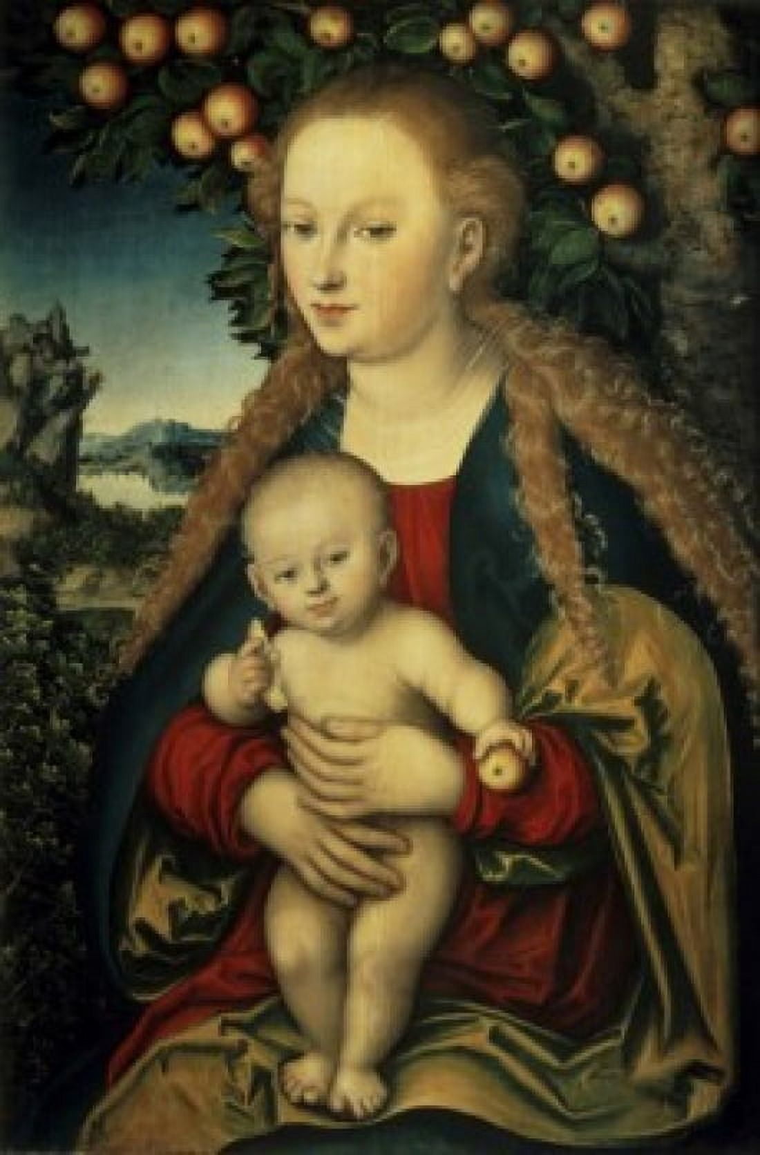 Madonna under the Apple Tree (Madonna unter dem Apfelbaum) c 1525 Lucas Cranach the elder (1472-1553German) Hermitage Museum St Petersburg Canvas Art - Lucas Cranach (24 x 36)