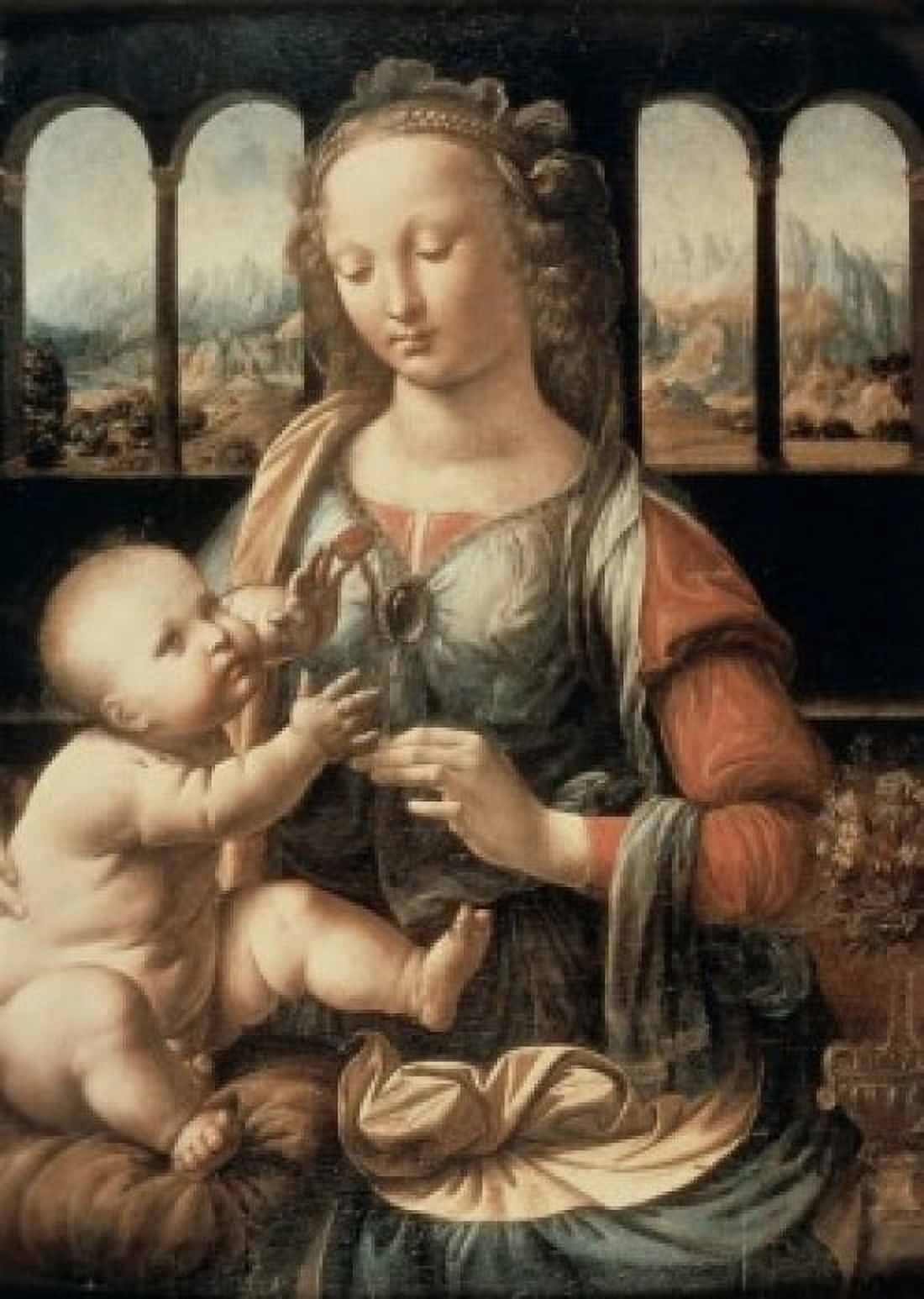 Madonna of the Carnation c 1478 Leonardo da Vinci (1452-1519Italian) Oil on wood panel Alte Pinakothek Munich Canvas Art - Leonardo da Vinci (18 x 24)