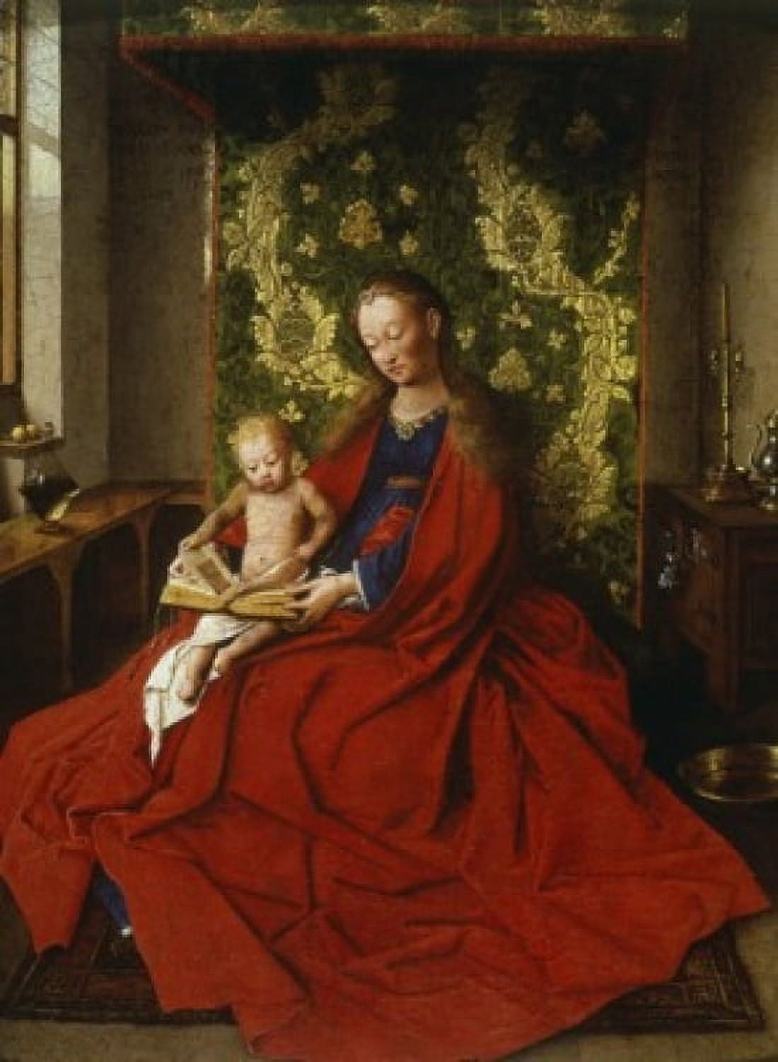 Madonna & Child 1433 Jan van Eyck (After) (1390-1441 Flemish) Oil on wood National Gallery of Victoria Melbourne Australia Canvas Art - Jan van Eyck (24 x 36)