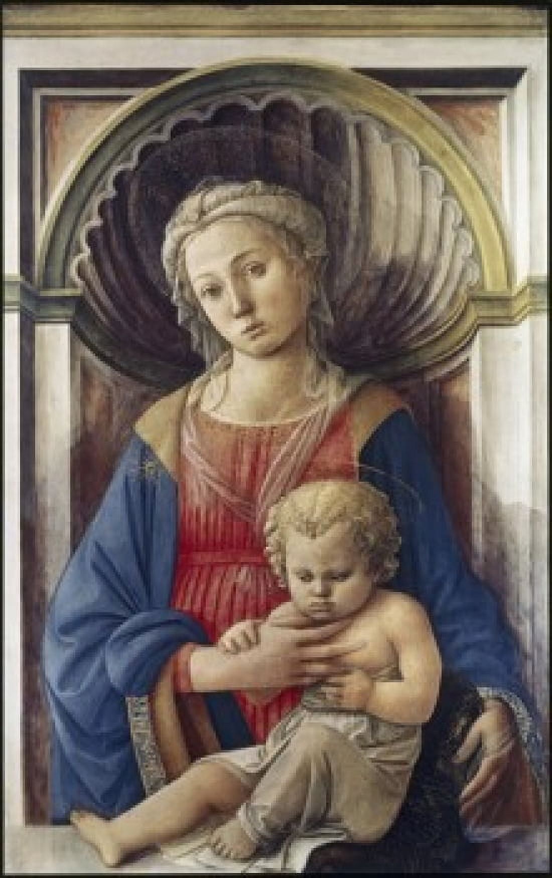 Madonna & Child 1440-45 Filippo Lippi (ca 1406-1469 Italian) Tempera on board National Gallery of Art Washington DC USA Canvas Art - Filippo Lippi (18 x 24)