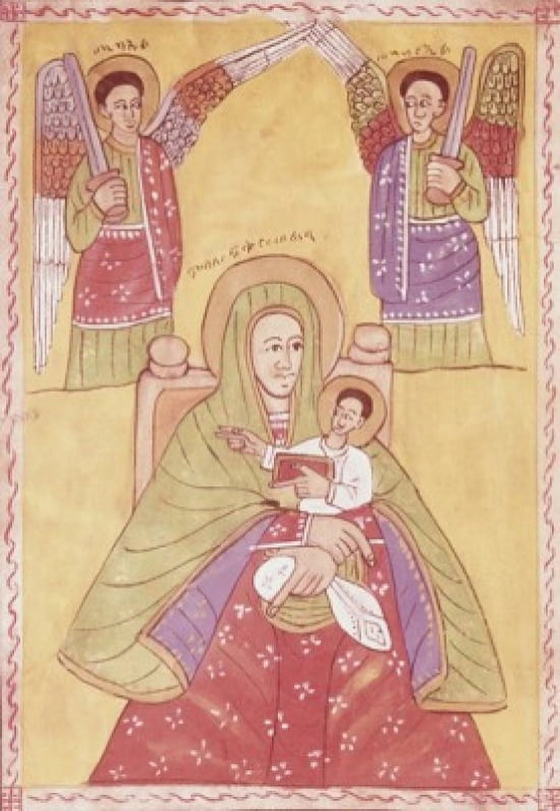 Madonna & Child 5th C Artist Unknown Painted Parchment Canvas Art - (24 x 36)
