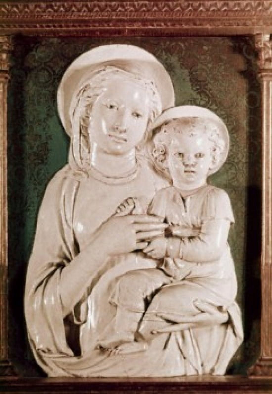 Madonna & Child (Ava Gratia)  Della Robbia Luca(1400-1482 Italian) Glazed Terracotta Canvas Art - Della Robbia (18 x 24)