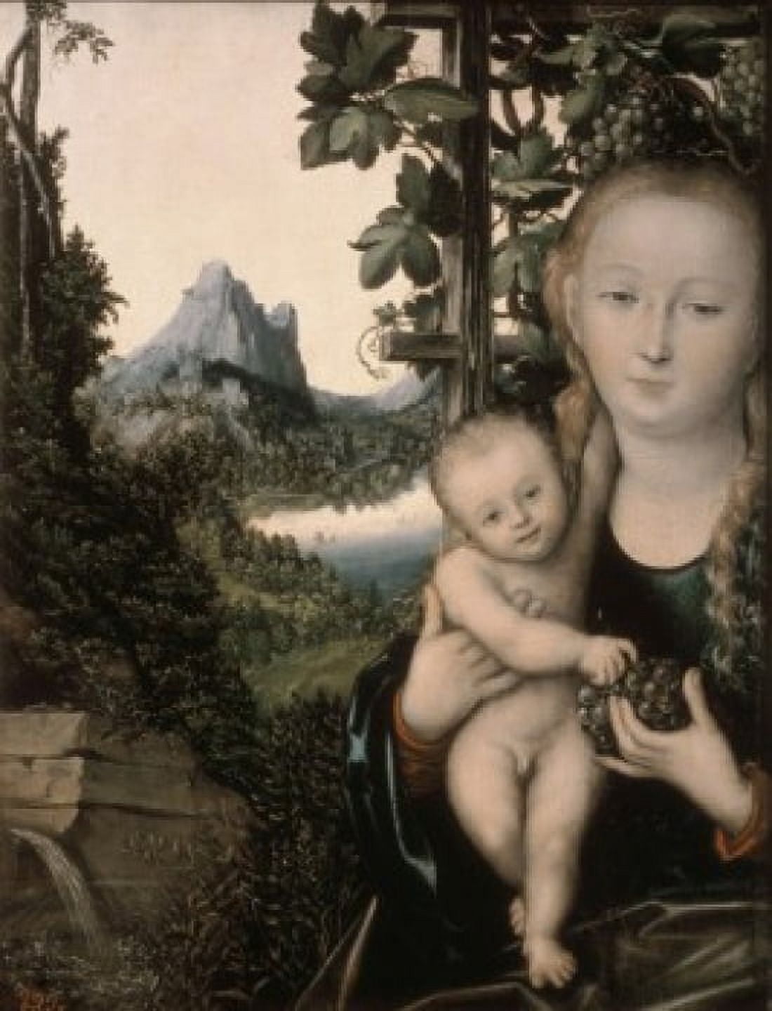Madonna & Child Lucas Cranach the Elder (1472-1553 German) Oil on canvas Pushkin Museum of Fine Arts Moscow Russia Canvas Art - Lucas Cranach (18 x 24)