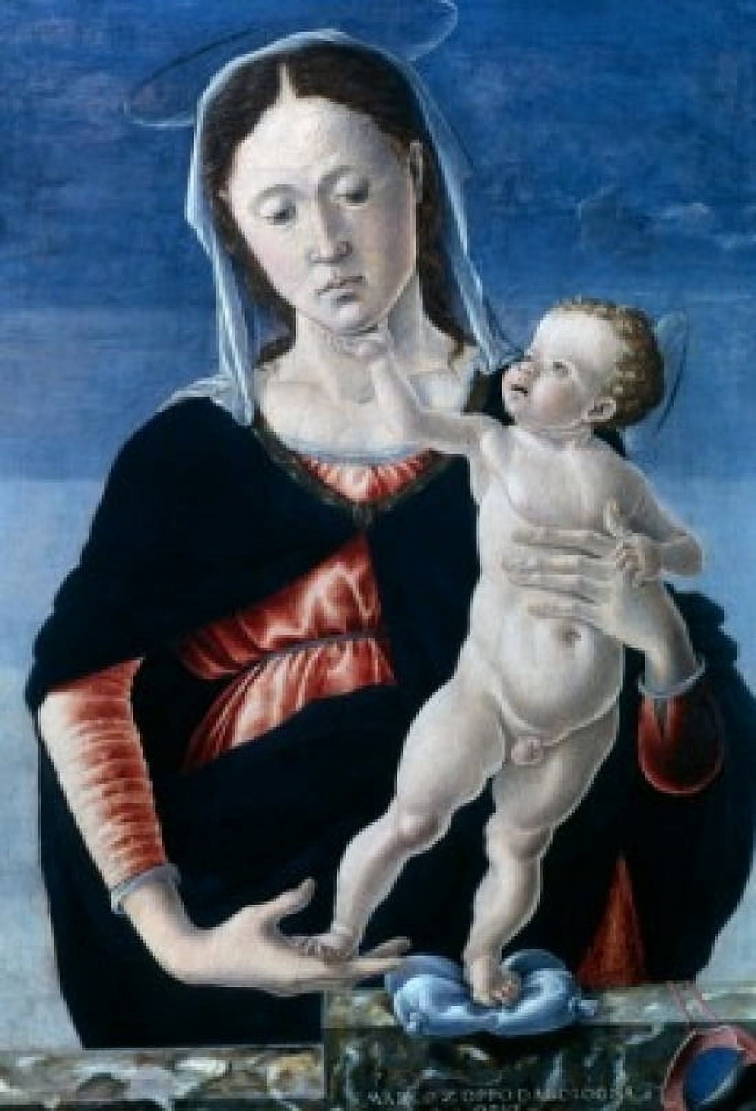 Madonna and Child by Marco Zoppo tempera on wood Circa 1467-1468 (1433-1478) USA Washington DC National Gallery of Art Canvas Art - Marco Zoppo (24 x 36)