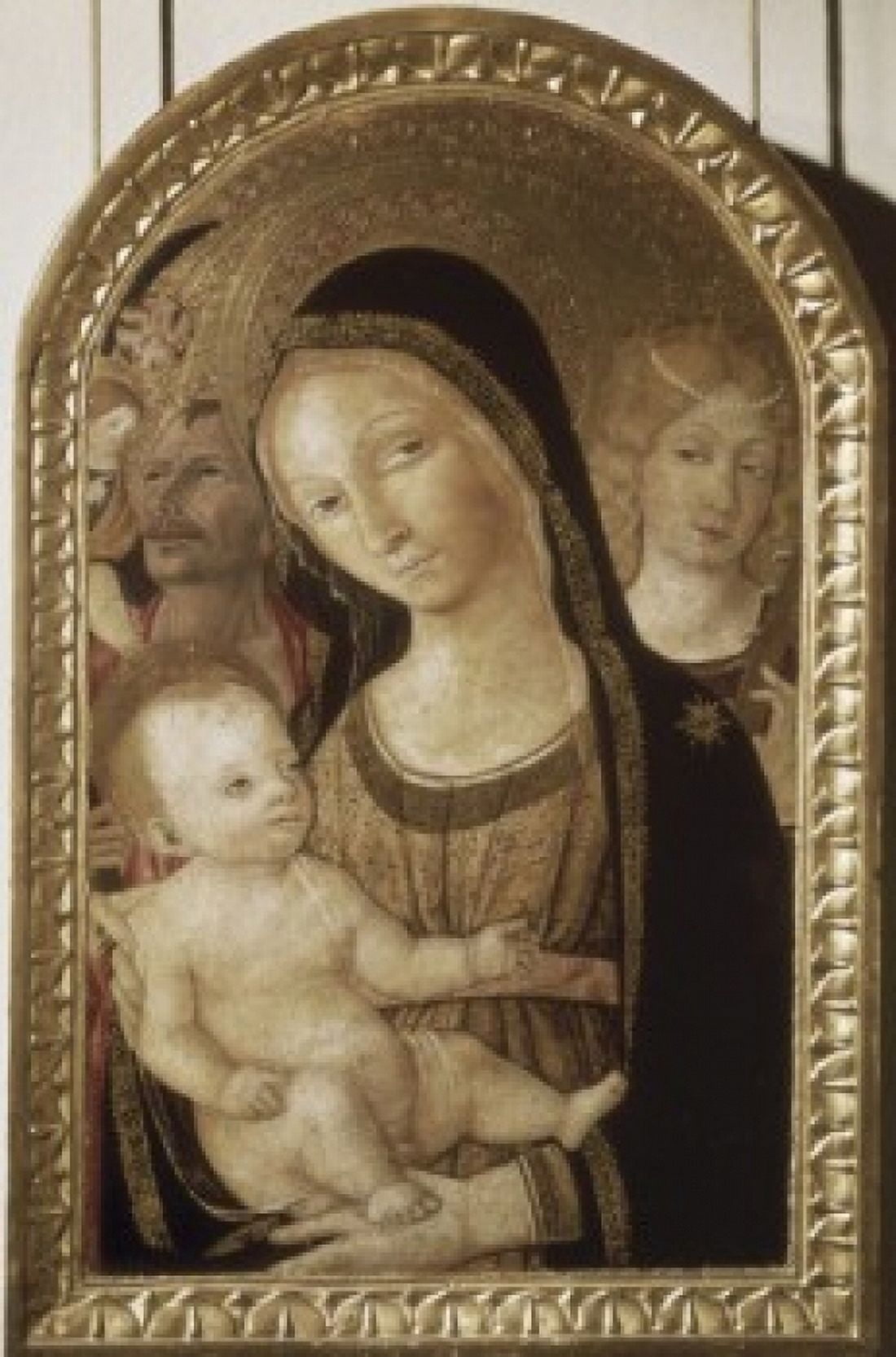Madonna and Child between Two Saints  Giovanni da Modena (active 1420-1451Italian) Tempera on wood panel  Pushkin Museum of Fine Arts Moscow Russia Canvas Art - Giovanni da Modena (24 x 36)