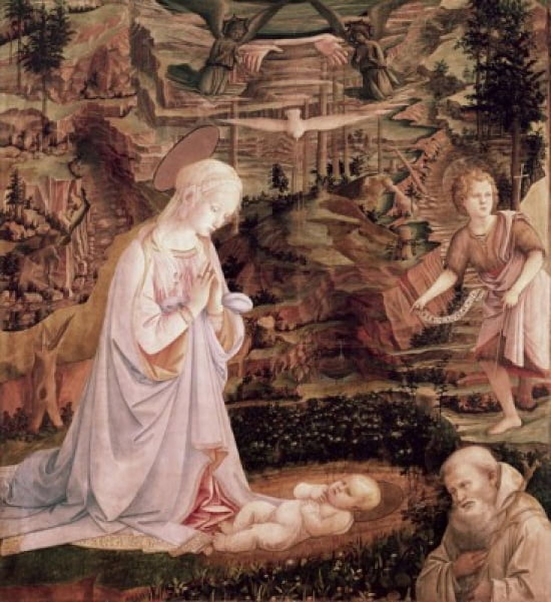 Madonna & Child With Angels c1455 Filippo Lippi (ca1406-1469 Italian) Galleria degli Uffizi Florence Italy Canvas Art - Filippo Lippi (18 x 24)