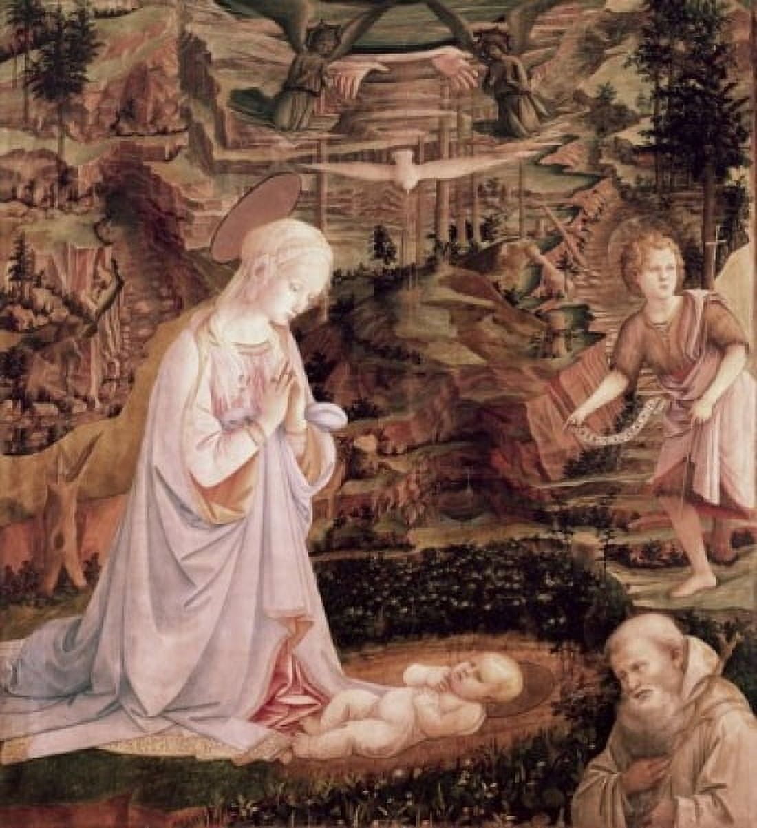 Madonna & Child With Angels c1455 Filippo Lippi (ca1406-1469 Italian) Galleria degli Uffizi Florence Italy Canvas Art - Filippo Lippi (24 x 36)