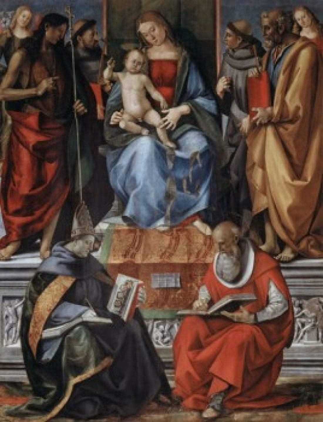 Madonna with Child among Saints 1491 Luca Signorelli (1441-1523Italian) Oil and Tempera on Board Pinacoteca Volterra Italy Canvas Art - Luca Signorelli (18 x 24)