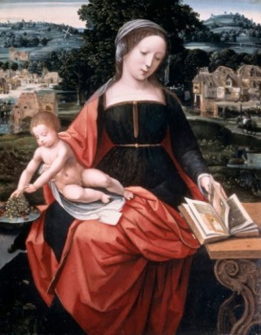 Madonna & Child  ca 1530  Master of Female Half-Lengths (active ca 1500-1533 Netherlandish) State Russian Museum St Petersburg Russia Canvas Art - Master of Female Half-Lengths (24 x 36)