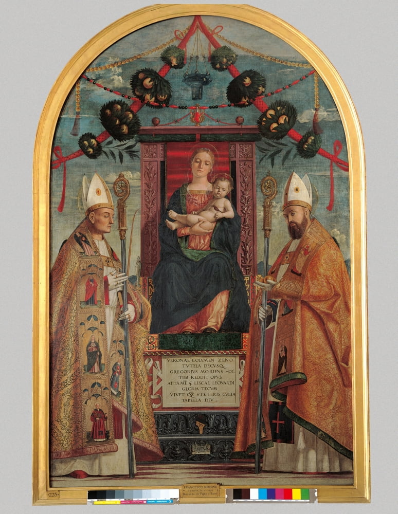 Madonna Enthroned With Child And Saints Zeno And Nicholas Canvas Art -  (18 x 24)