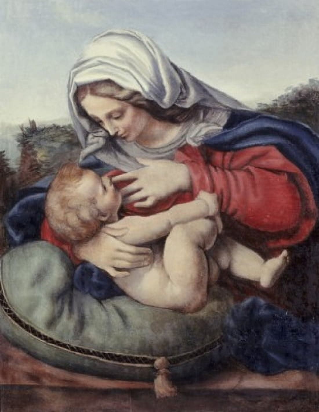 Madonna with the Green Cushion ca 1507 Andrea Solario (ca1473-ca1524 Italian) Oil on canvas Musee du Louvre Paris France Canvas Art - Andrea Solario (18 x 24)