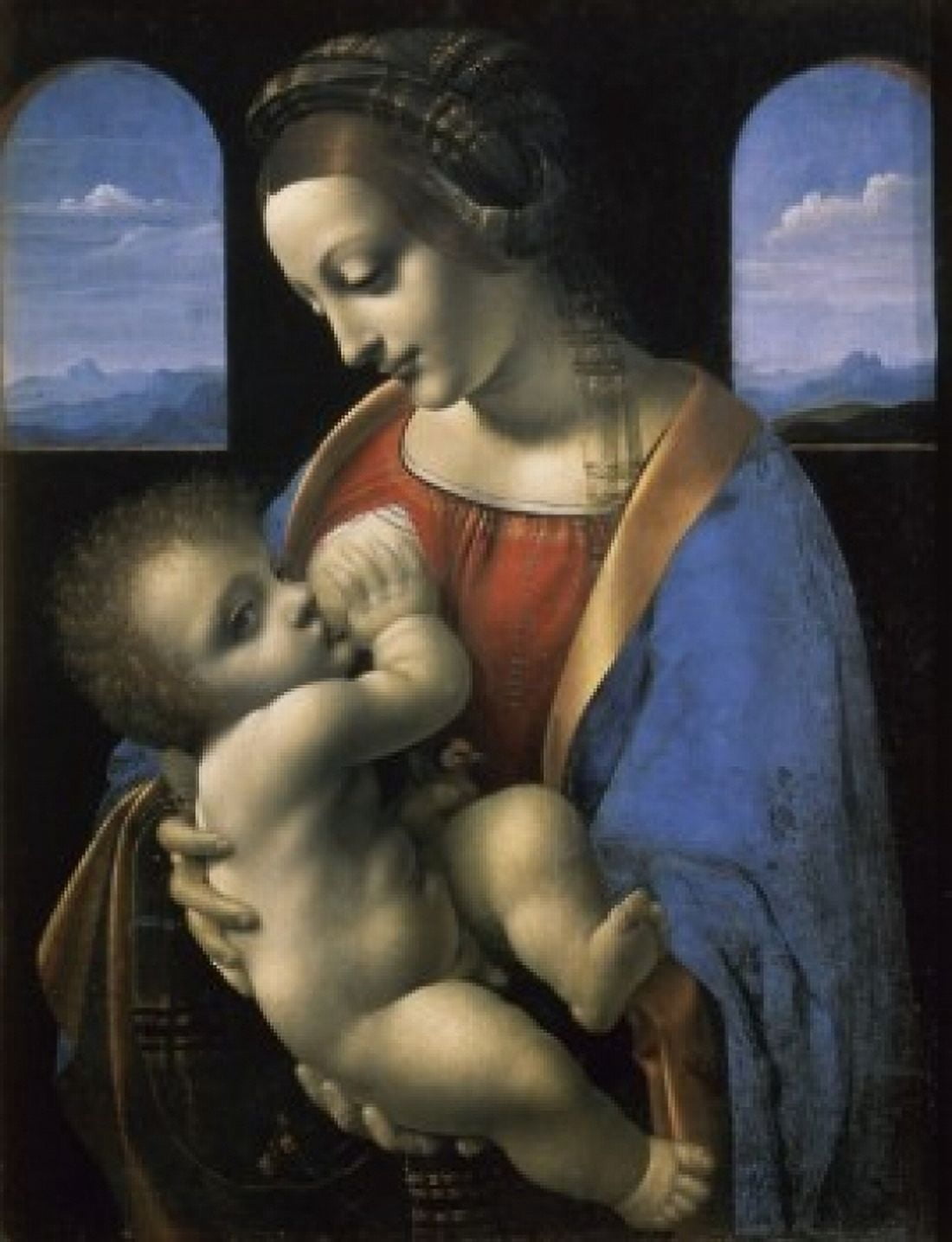 Madonna Litta  c 1490-1491 Leonardo da Vinci (1452-1519Italian) Oil on canvas   Hermitage Museum St Petersburg Canvas Art - Leonardo da Vinci (24 x 36)