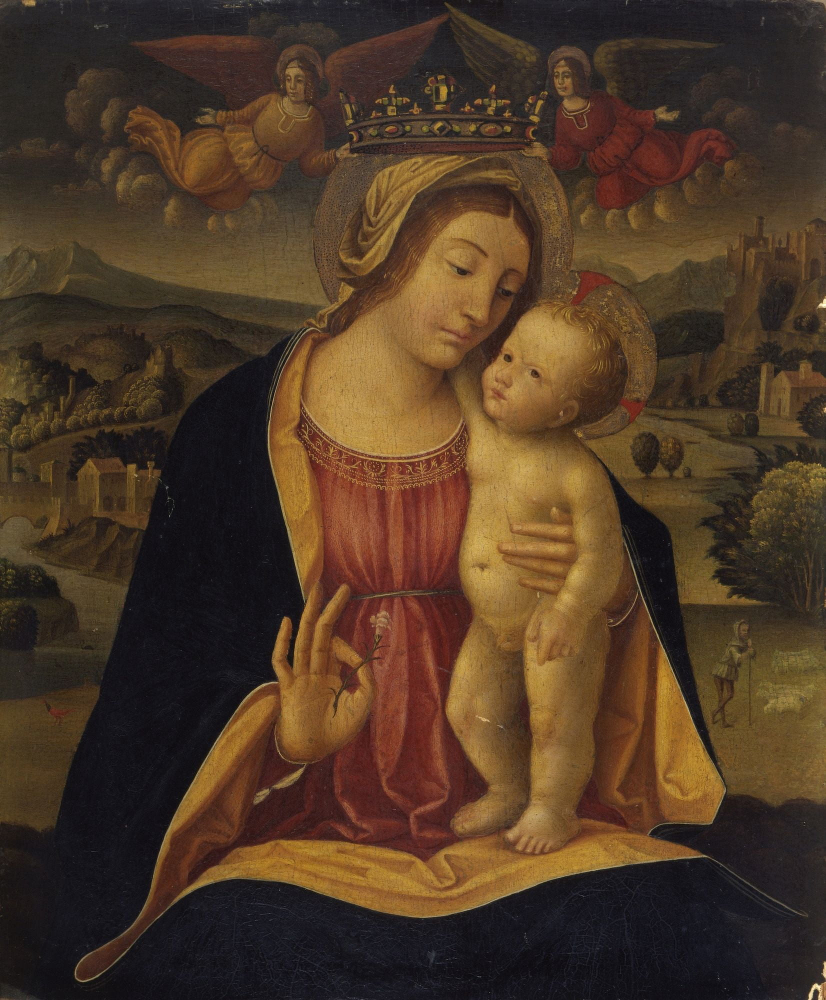 Madonna Of Carnation Crowned By Angels Canvas Art - (18 x 24)