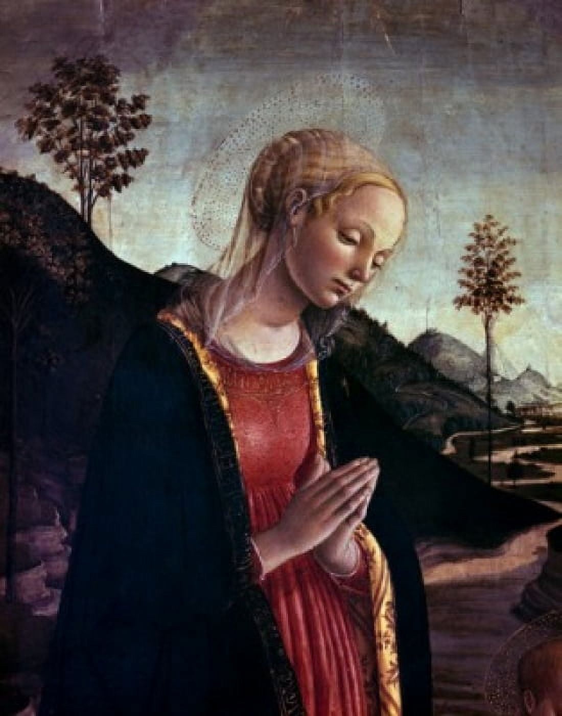 Madonna Praying by Francesco Botticini (Circa 1446-1497) Canvas Art - Francesco Botticini (18 x 24)