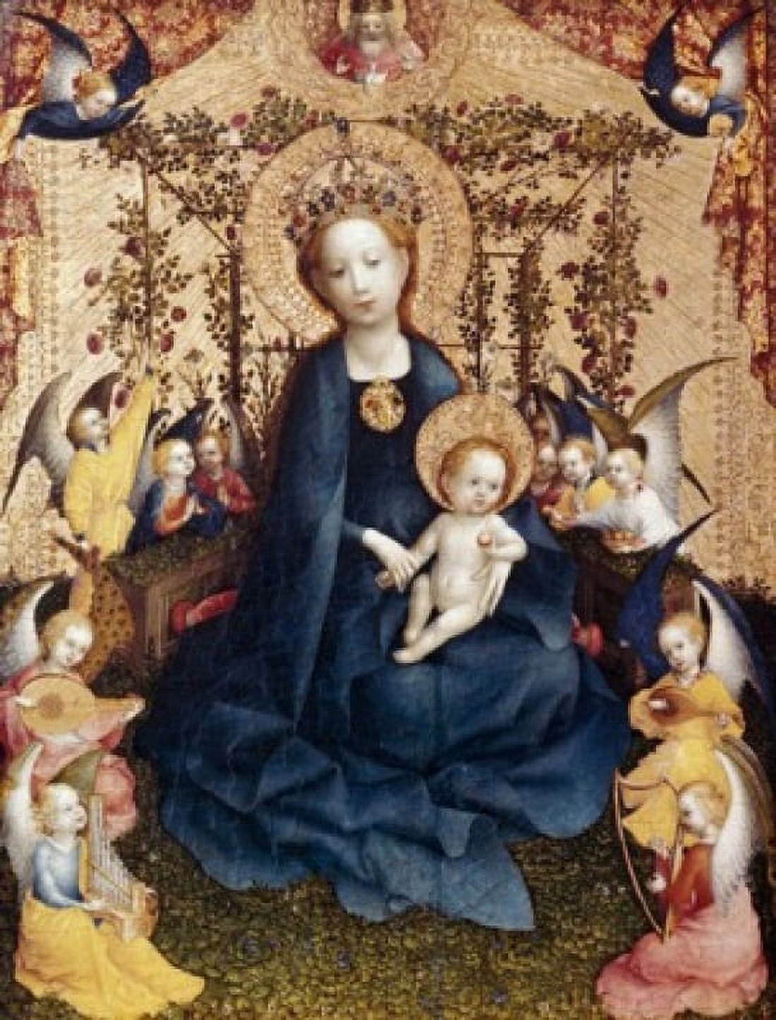 Madonna in the Rose Garden c 1430-1435 Stephan Lochner (c 1400-1451German) Oil on Wood Panel Wallraf-Richartz Museum Cologne Canvas Art - Stephan Lochner (18 x 24)