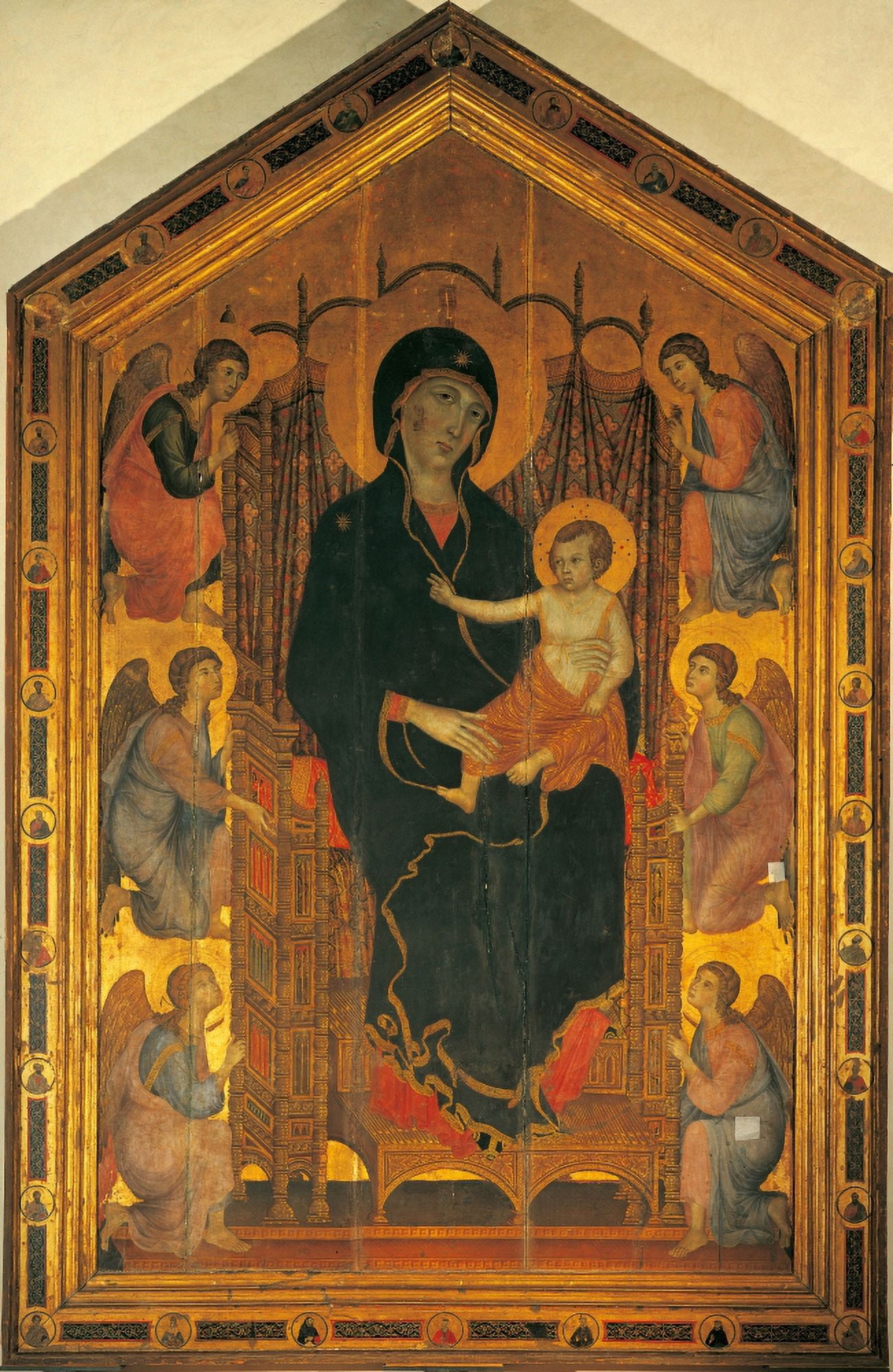 Madonna Ruccellai (Madonna Enthroned With Child And Six Angels) (Majesty) Canvas Art - (18 x 24)