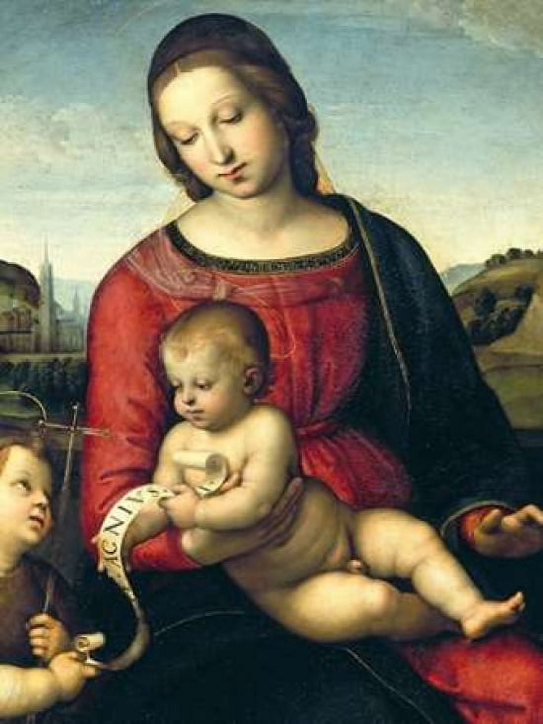 Madonna Terranuova Canvas Art - Raffaello (22 x 28)