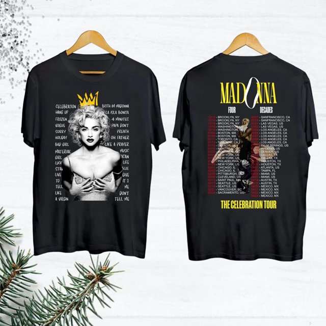 Madonna The Celebration Tour 2024 TShirt Four Decades Tour 2 Side
