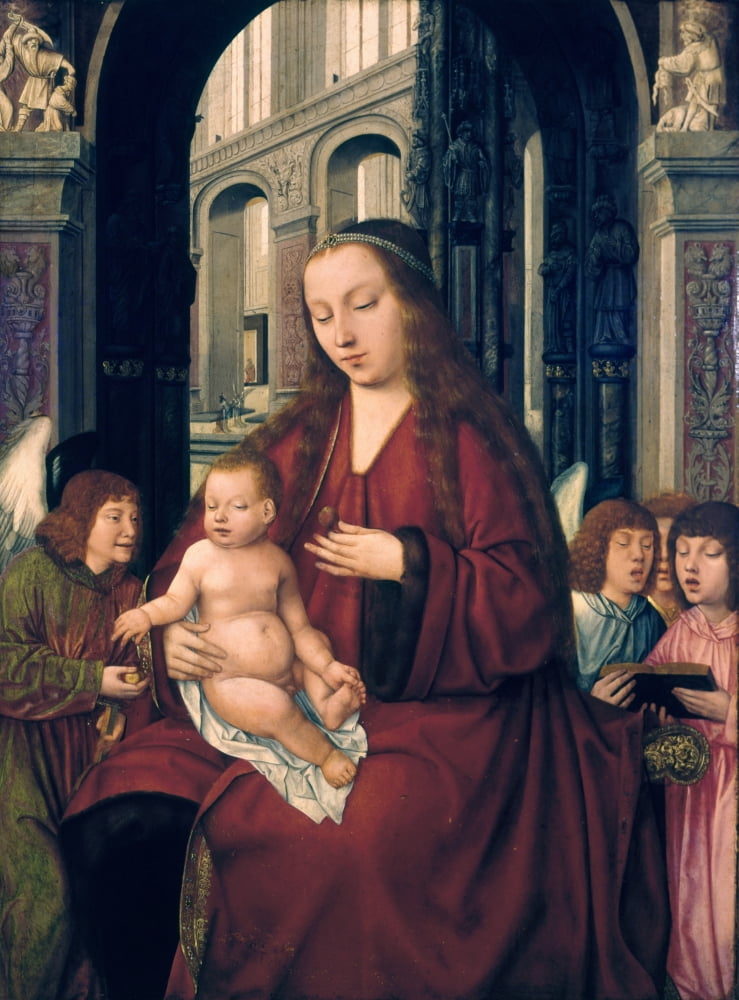 Madonna With Child And Angels Canvas Art - (18 x 24)