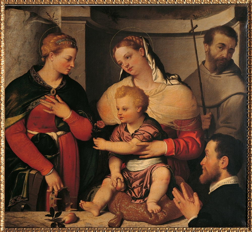 Madonna With Child And Saints Catherine Canvas Art - (24 x 18)