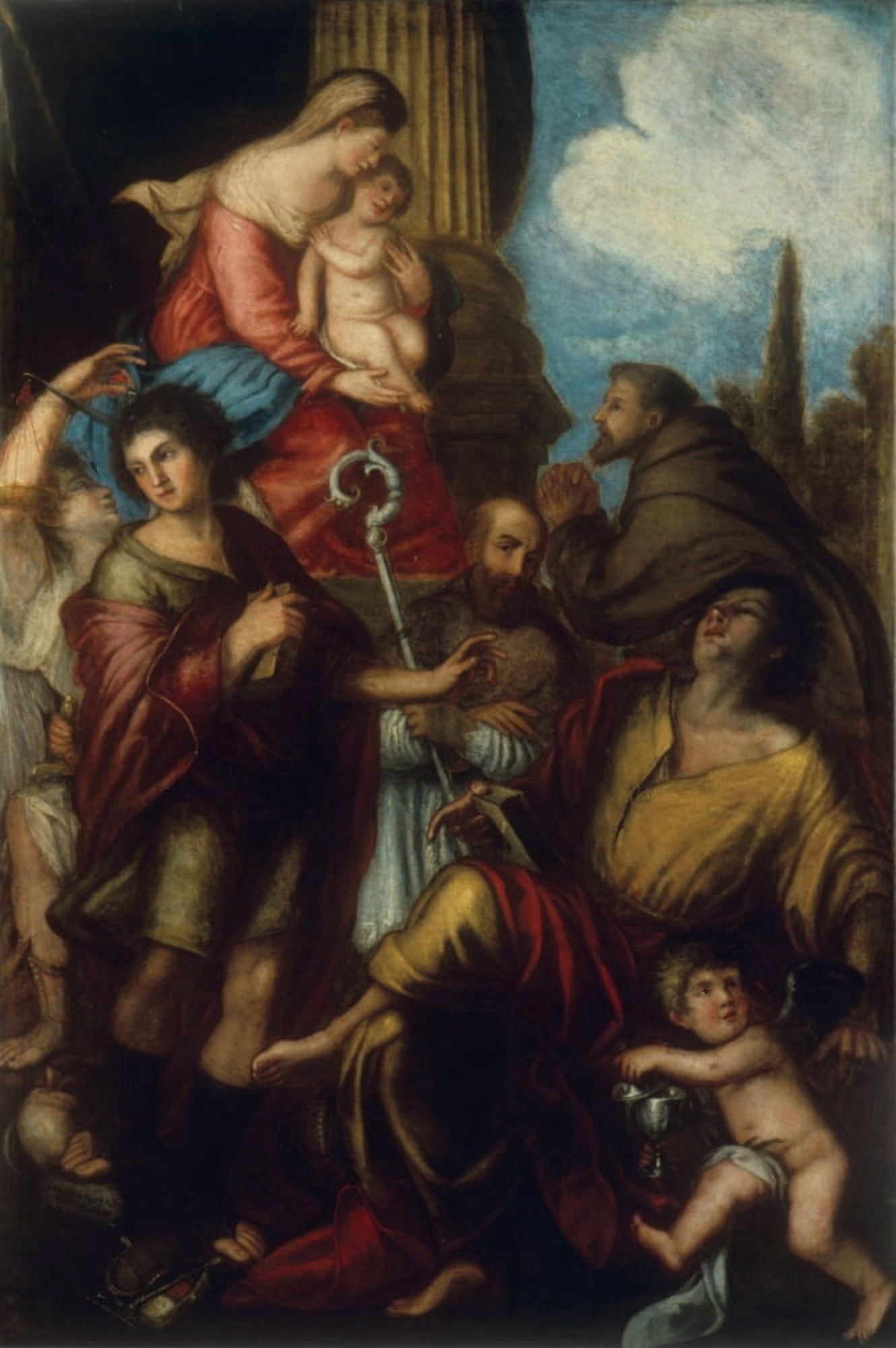 Madonna With Child And Saints (Madonna Col Bambino E Santi) Canvas Art - (24 x 36)
