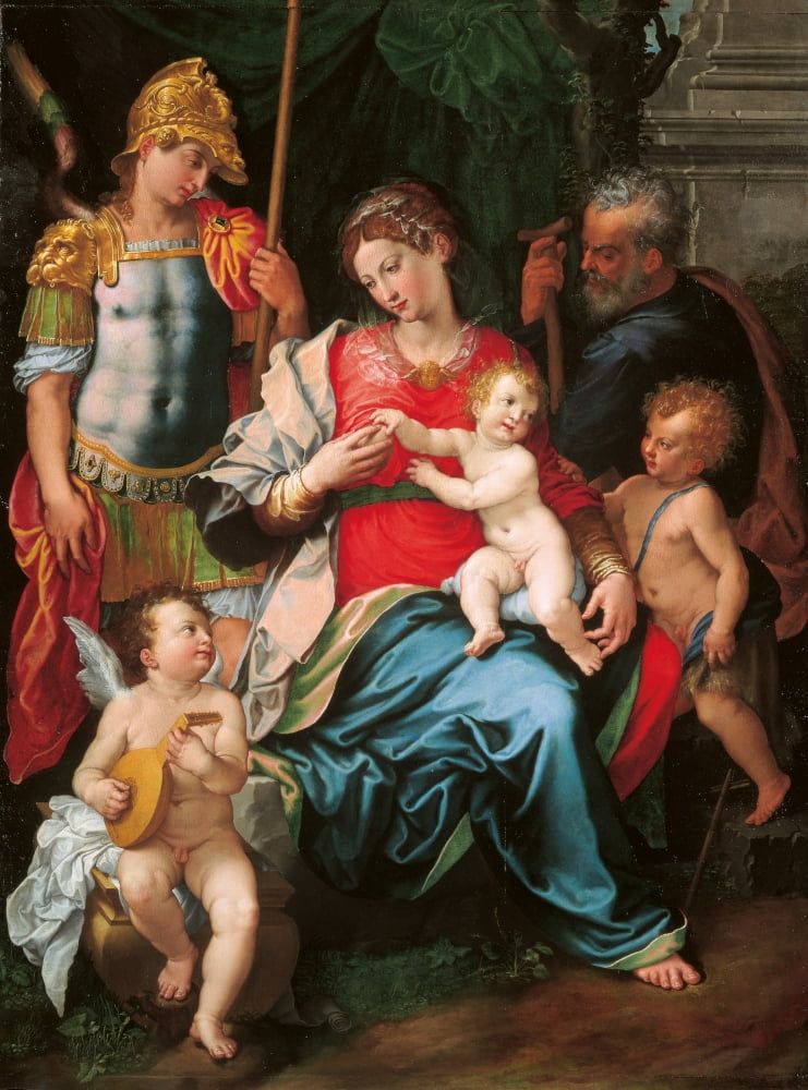 Madonna With Child And Sts Michael The Archangel Canvas Art - (24 x 36)