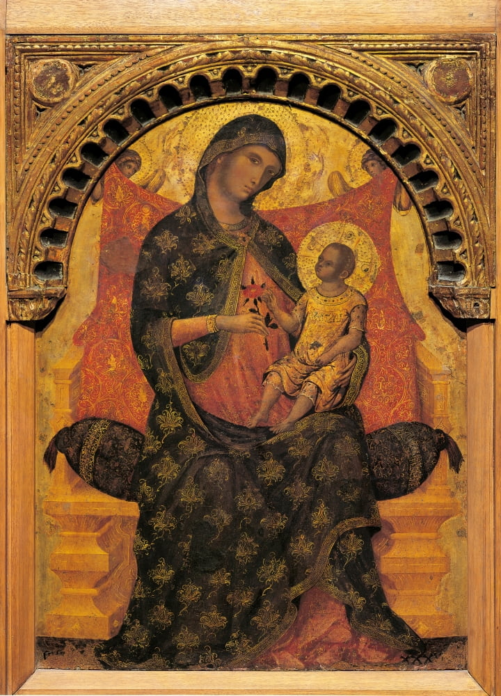 Madonna With Child Enthroned Canvas Art - (24 x 36)