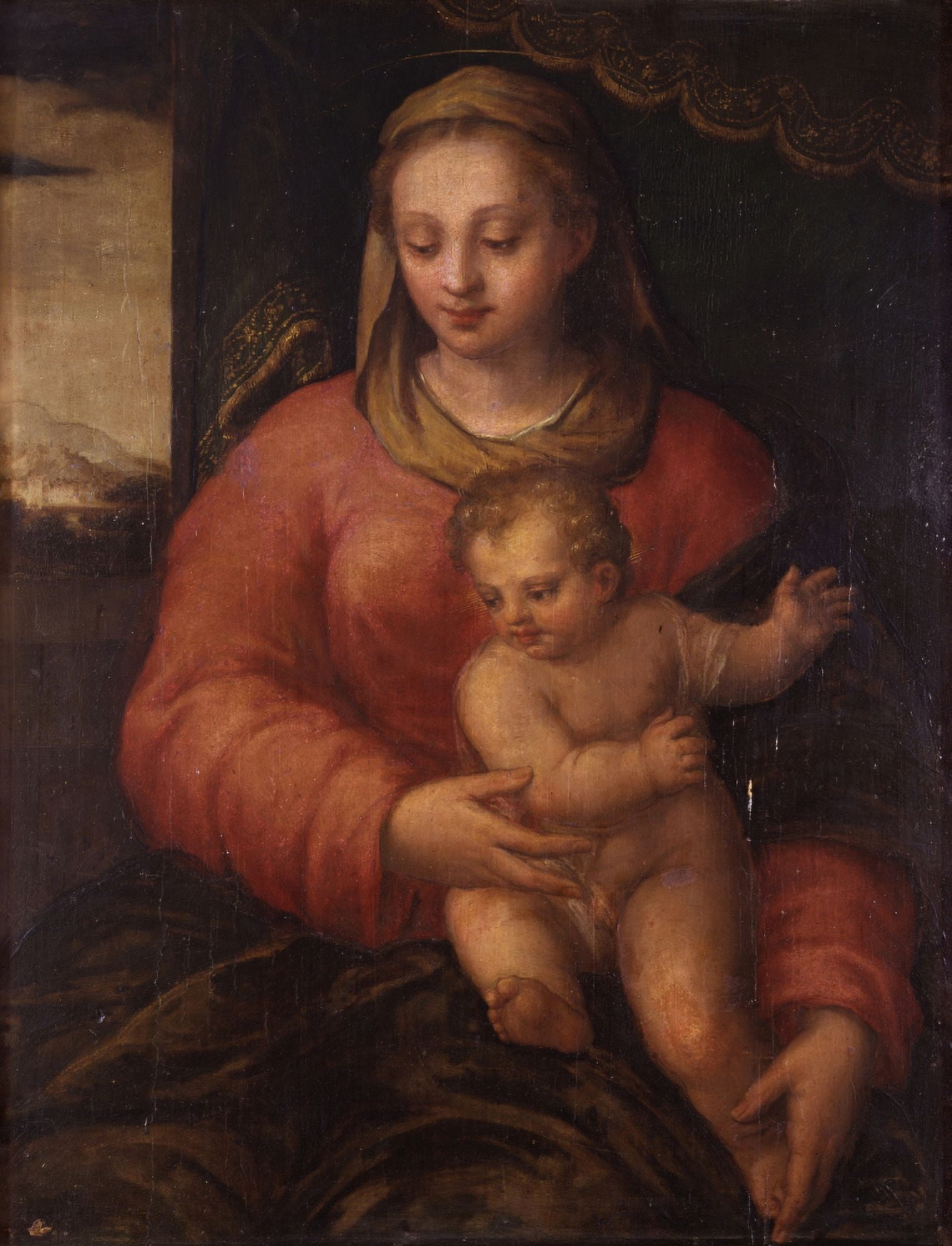 Madonna With Child (Madonna Col Bambino) Canvas Art - (24 x 36)