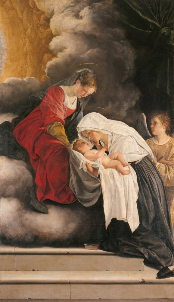 Madonna With Child With St Frances Of Rome And Anm Angel Canvas Art - (18 x 24)
