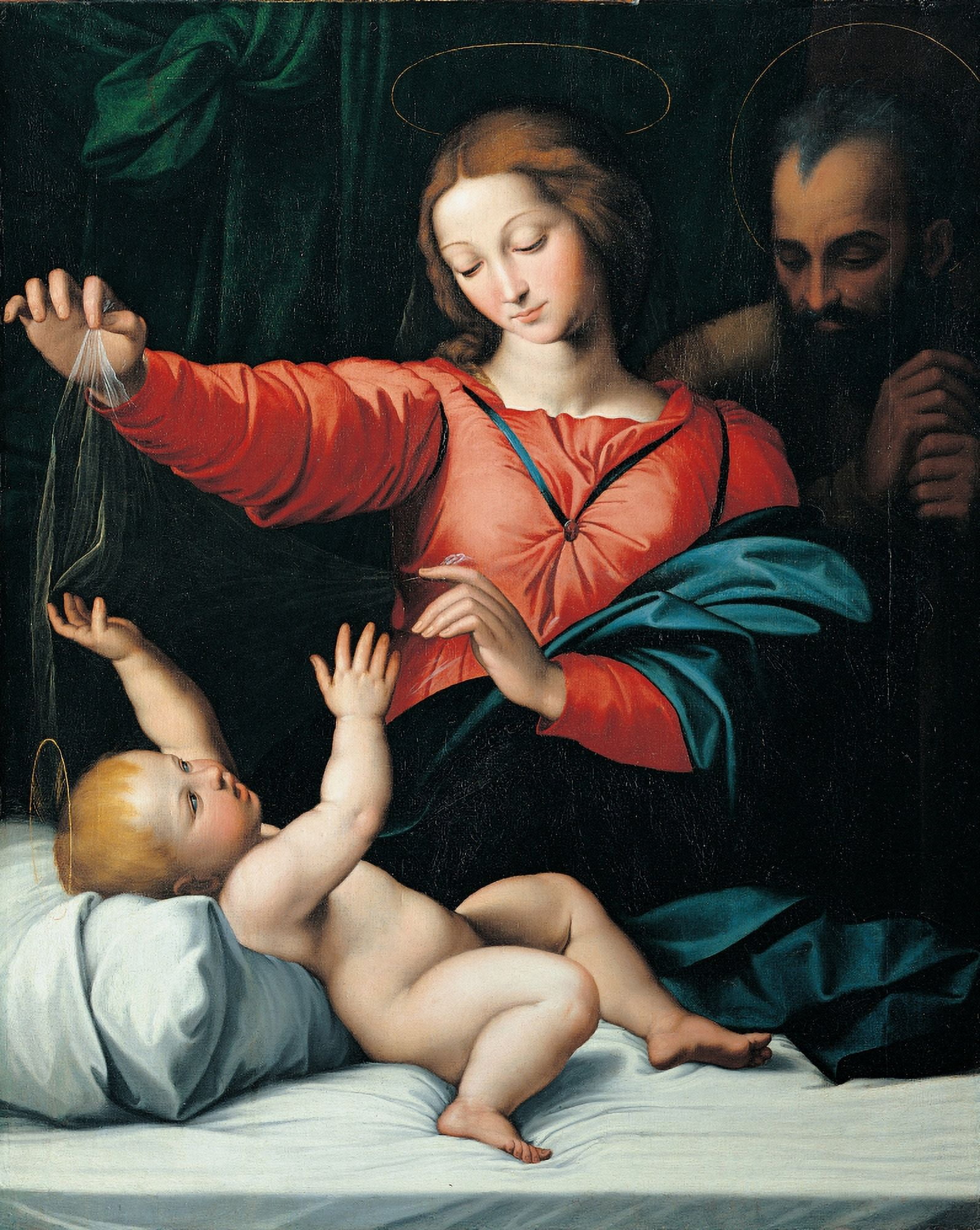 Madonna With The Veil Canvas Art - (18 x 24)